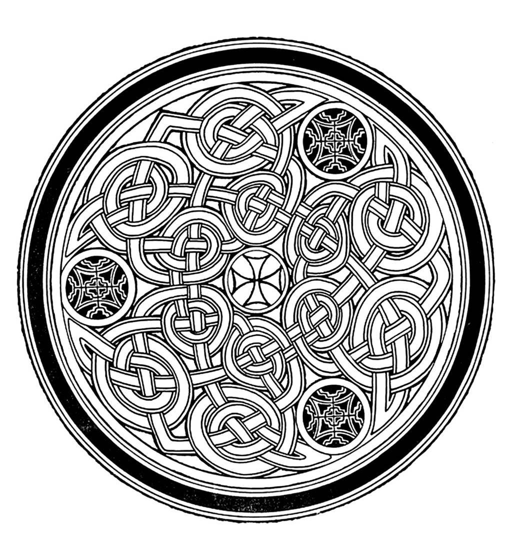 Coloriage Mandala Détaillé aux Ornements Entrelacés Raffinés - Mandala à imprimer